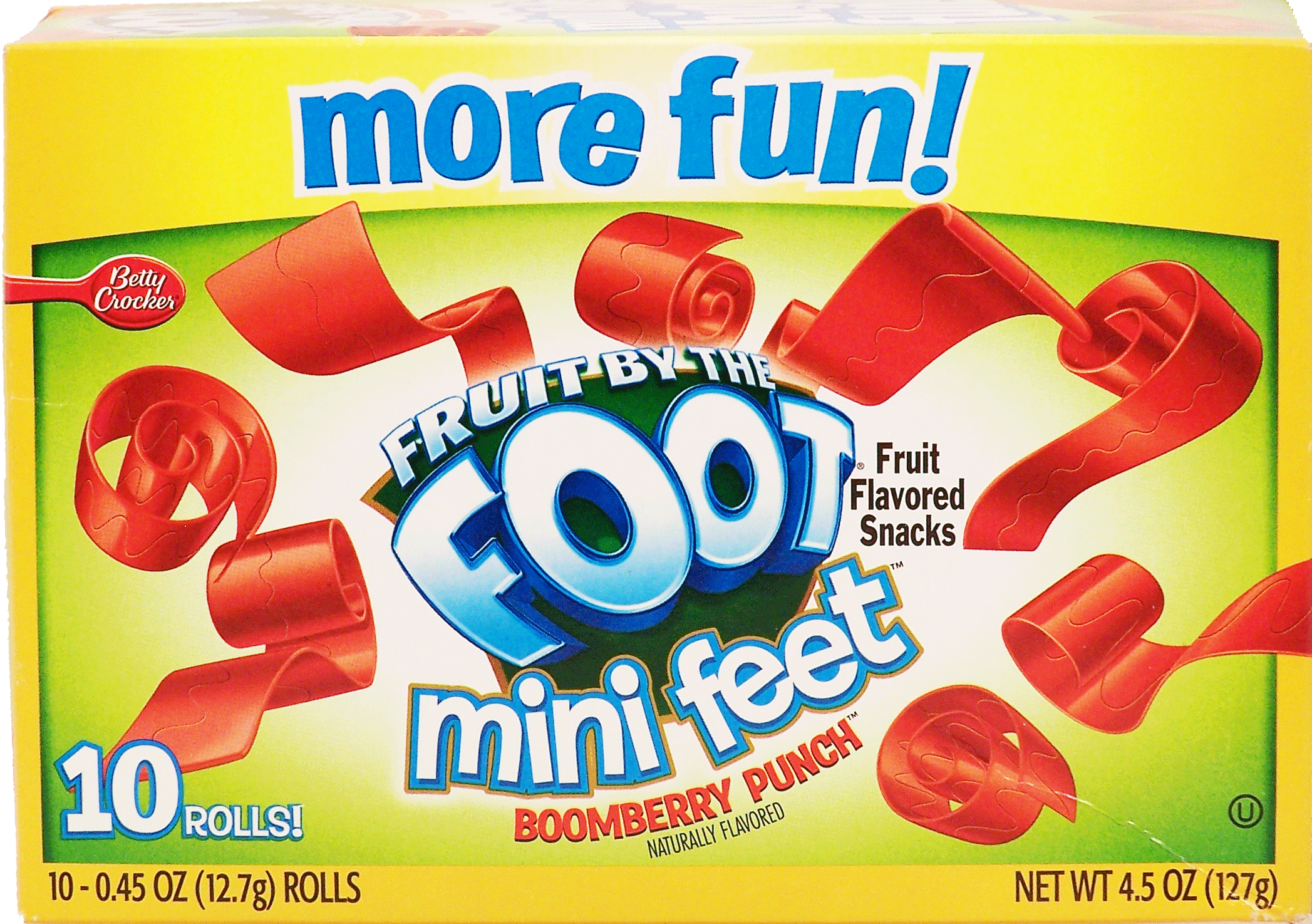 Betty Crocker&nbsp;Fruit by the Foot&nbsp;mini feet, boomberry punch, 10 rolls Full-Size Picture